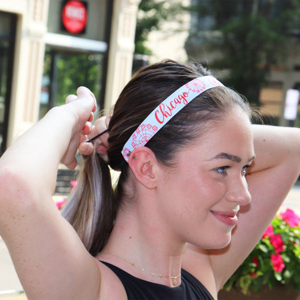 Sweaty Bands City Pride | Chicago Pier Ferris Wheel | Blue Red | 1 Inch