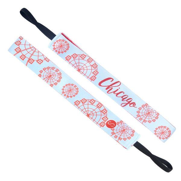 sweaty bands City Pride | Chicago Pier Ferris Wheel | Blue Red | 1 Inch