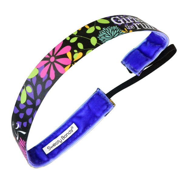 Sweaty Bands Girls On The Run Floral | Black Multi | 1 Inch