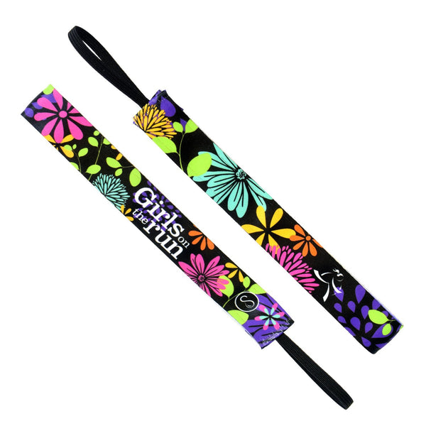 sweaty bands Girls on the Run Floral | Black Multi | 1 Inch