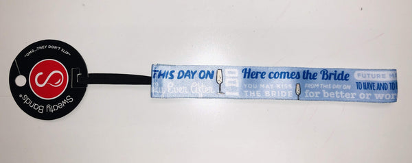 Sweaty Bands Here Comes The Bride | Light Blue | 1 Inch