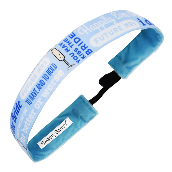 sweaty bands Here Comes the Bride | Light Blue | 1 Inch