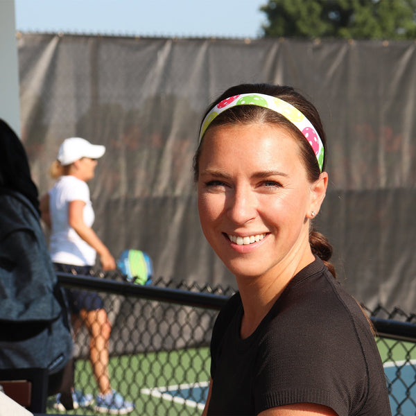 Sweaty Bands Pickleball | Pickleballer | White Multi | 1 Inch