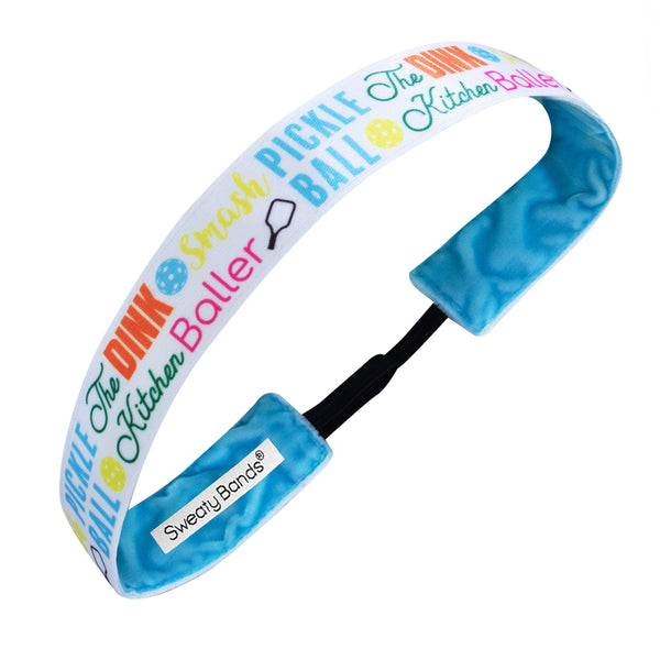 sweaty bands Pickleball | Stay out of the Kitchen | White Multi | 1 Inch