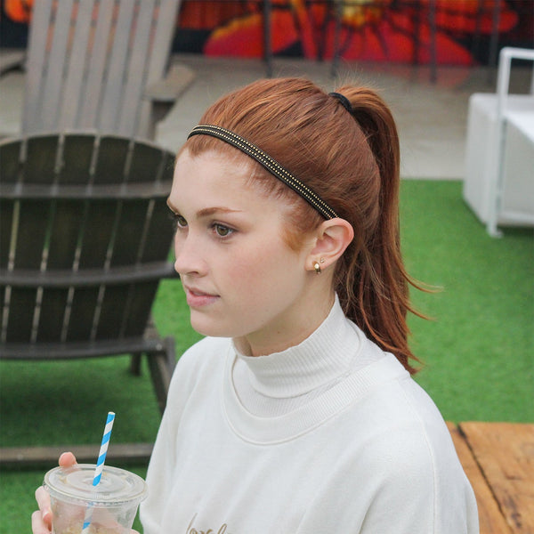 Sweaty Bands Bling | I'm A Stud | Black Gold | 3/8 Inch