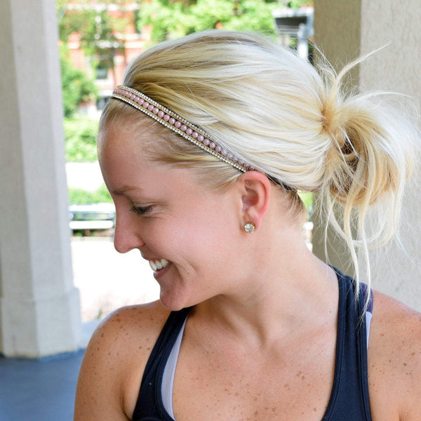 Sweaty Bands Bling | Pearls Of Wisdom | Pink | 5/8 Inch