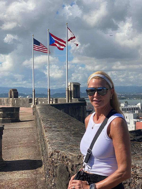 Sweaty Bands Greek Key | White Gold | 1 Inch