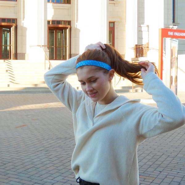 Sweaty Bands Happy Trails | Blue | 1 Inch