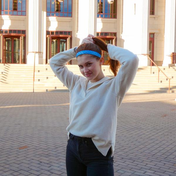 Sweaty Bands Happy Trails | Blue | 1 Inch