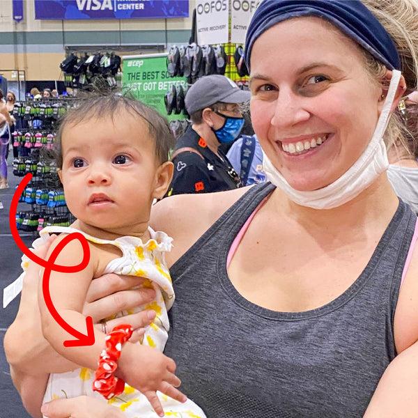 Sweaty Bands Mini Scrunchie | Polka Dot | Red White