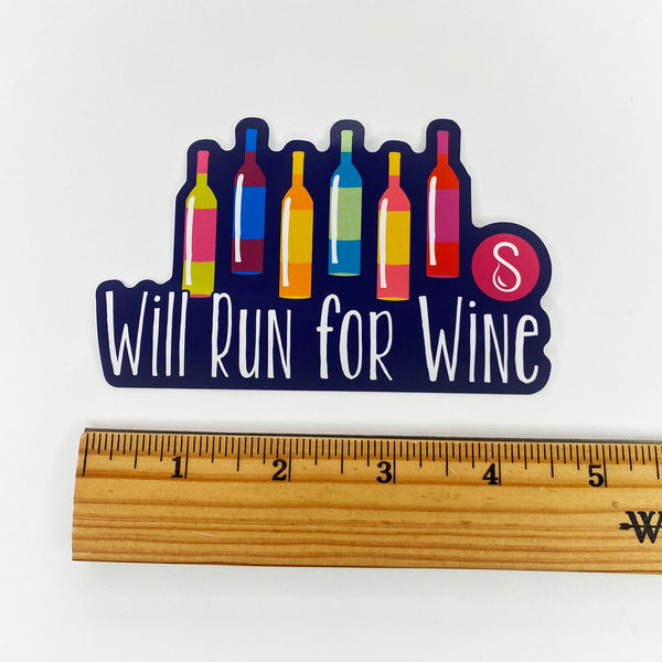 Sweaty Bands Stickers | Will Run For Wine