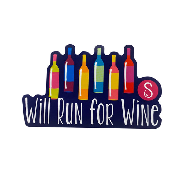 sweaty bands Stickers | Will Run For Wine