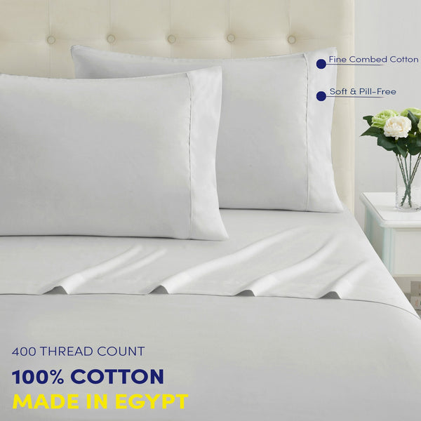 Sweet Home Collection 100% Cotton 400TC Percale Sheet Set (Made In Egypt)