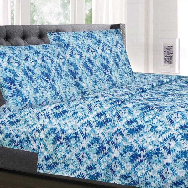 Sweet Home Collection 1500 Supreme Collection Extra Soft Aqualina Geometric Aztec Pattern Sheet Set - Luxury Bed Sheets Set With Deep Pocket Wrinkle Free Bedding Printed Pattern