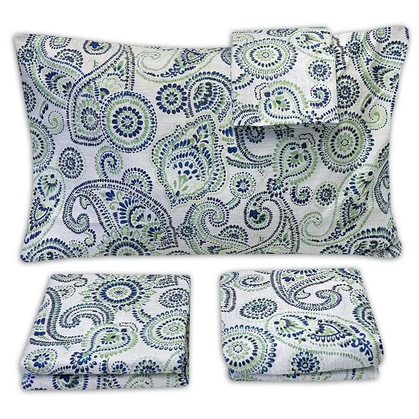Sweet Home Collection 1500 Supreme Collection Extra Soft Modern Paisley Pattern Sheet Set - Luxury Bed Sheets Set With Deep Pocket Wrinkle Free Bedding Printed Pattern
