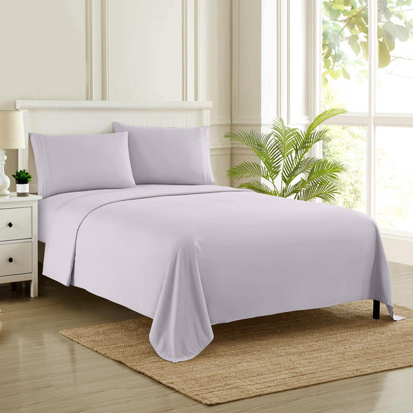 Sweet Home Collection 1500 Supreme Collection Sheet Sets Lilac - Luxury Hotel Bed Sheets And Pillowcase Set For Mattress - Extra Soft Elastic Corner Straps Deep Pocket Sheets Lilac