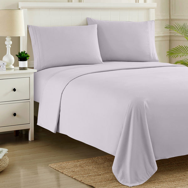 Sweet Home Collection 1500 Supreme Collection Sheet Sets Lilac - Luxury Hotel Bed Sheets And Pillowcase Set For Mattress - Extra Soft Elastic Corner Straps Deep Pocket Sheets Lilac