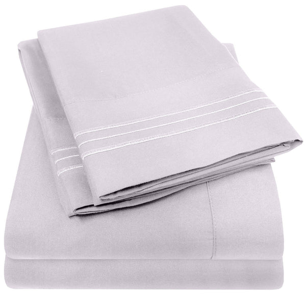 sweet home collection 1500 Supreme Collection Sheet Sets Lilac - Luxury Hotel Bed Sheets and Pillowcase Set For Mattress - Extra Soft Elastic Corner Straps Deep Pocket Sheets Lilac