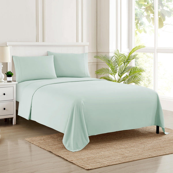 Sweet Home Collection 1500 Supreme Collection Sheet Sets Mint Green - Luxury Hotel Bed Sheets And Pillowcase Set For Mattress - Extra Soft Elastic Corner Straps Deep Pocket Sheets Mint Green