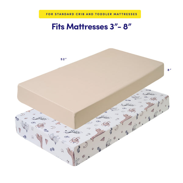 Sweet Home Collection 2-Pack Fitted Universal Crib Sheets 100% Ultra Soft Microfiber