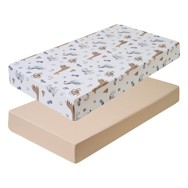 sweet home collection 2-Pack Fitted Universal Crib Sheets 100% Ultra Soft Microfiber