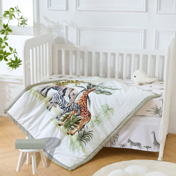 sweet home collection 4-Piece Baby Crib Bedding Set 100% Ultra Soft Microfiber - Wild Safari