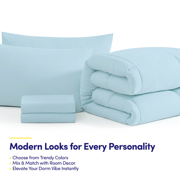 sweet home collection 7PC Campus Ready Dorm Twin XL Bedding Bundle Solid Comforter Pillows and Sheet Set sweet home collection 7PC Campus Ready Dorm Twin XL Bedding Bundle Solid Comforter Pillows and Sheet Set