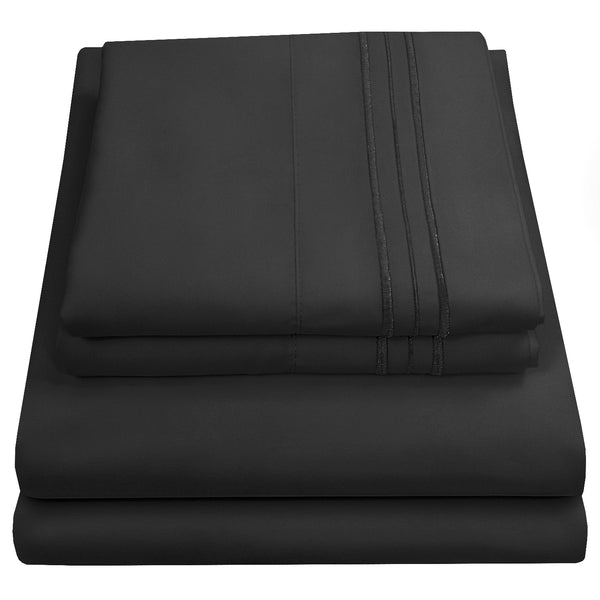 Sweet Home Collection 8 Piece Buffalo Plaid Check Bed In A Bag Comforter And Black Sheet Set