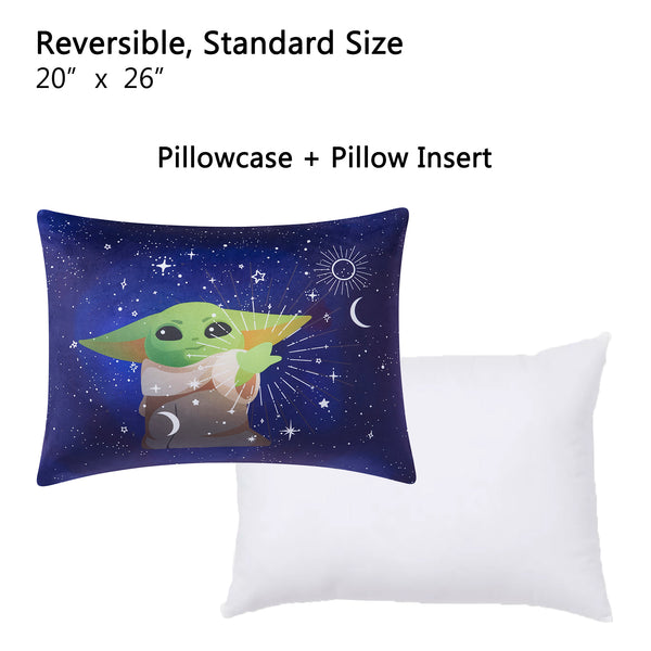Sweet Home Collection Baby Yoda Kids Reversible Pillow With Removable Shell