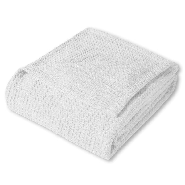 Sweet Home Collection Basket Weave 100% Cotton Solid Blanket