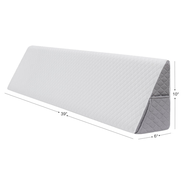 Sweet Home Collection Bed Wedge Pillow For Headboard Bed Gap Filler With Side Pockets
