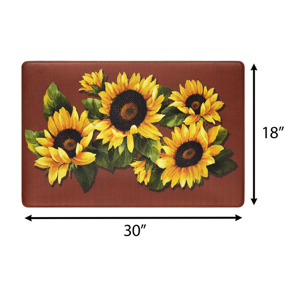 Sweet Home Collection Black Eyed Susan Memory Foam Anti-Fatigue Kitchen Floor Mat 18 X 30