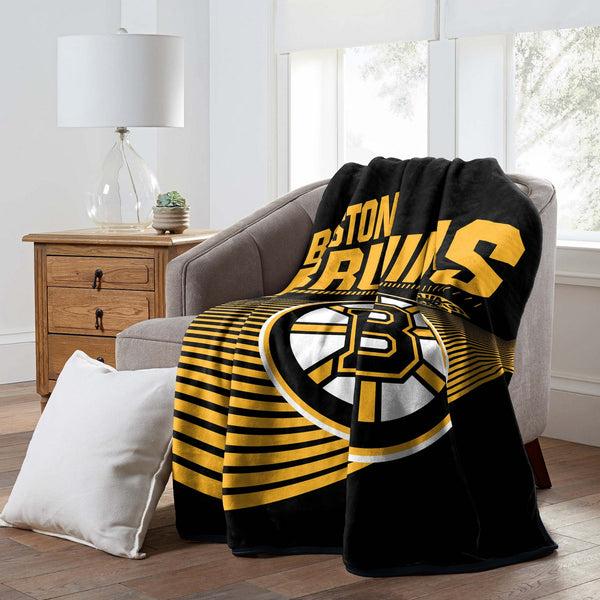 Sweet Home Collection Boston Bruins NHL Officially Licensed Raschel Throw Blanket 60x80