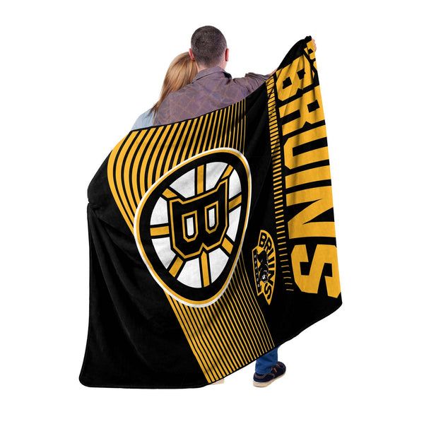 Sweet Home Collection Boston Bruins NHL Officially Licensed Raschel Throw Blanket 60x80