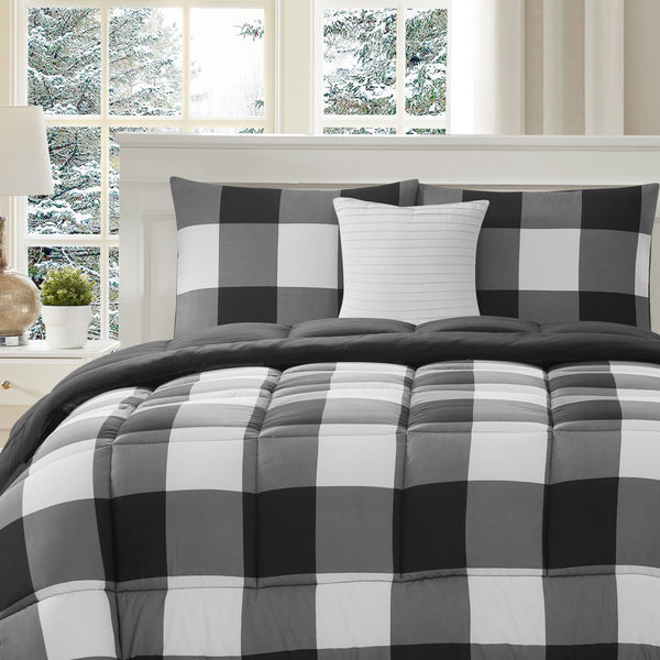 sweet home collection Buffalo Check 4-Piece Reversible Comforter Set sweet home collection Buffalo Check 4-Piece Reversible Comforter Set