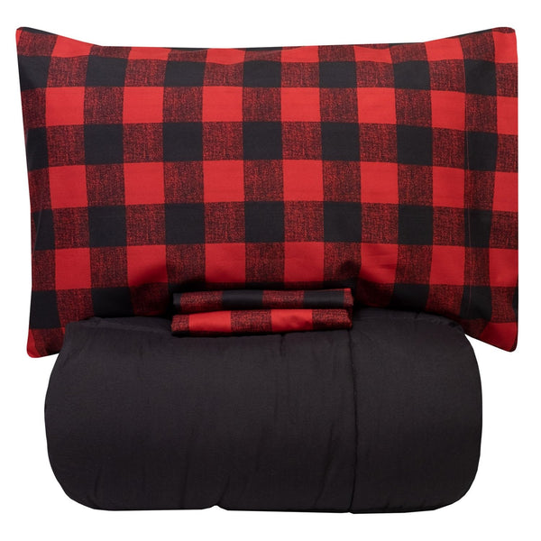 Sweet Home Collection Buffalo Check 5-Piece Bed In A Bag Set