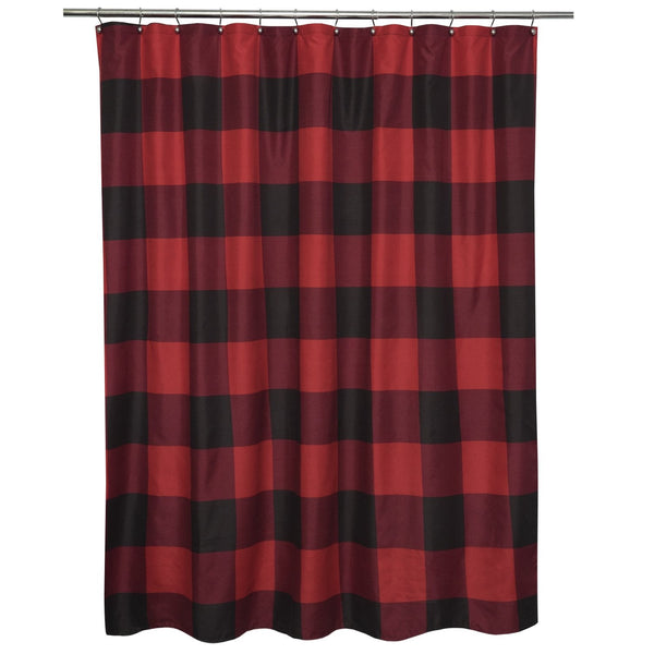 Sweet Home Collection Buffalo Check Fabric Shower Curtain