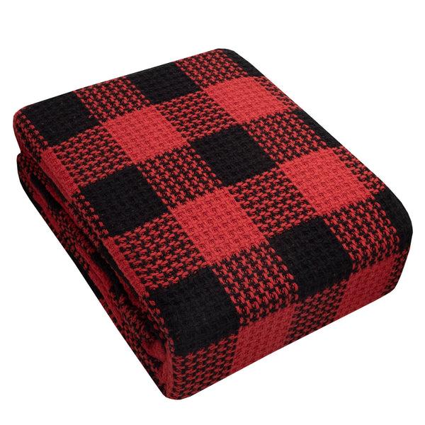 Sweet Home Collection Buffalo Check Knit Cotton Blanket