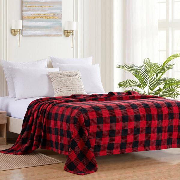 sweet home collection Buffalo Check Knit Cotton Blanket sweet home collection Buffalo Check Knit Cotton Blanket