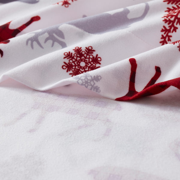 Sweet Home Collection Buffalo Deer Flannel 4-Piece Sheet Set
