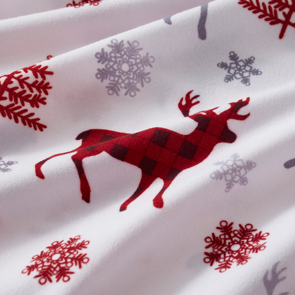 Sweet Home Collection Buffalo Deer Flannel 4-Piece Sheet Set