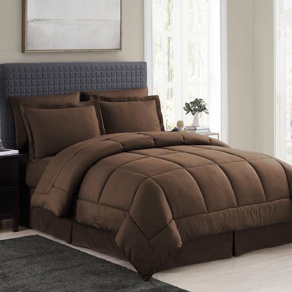 sweet home collection Checkered 8-Piece Bed in a Bag Set