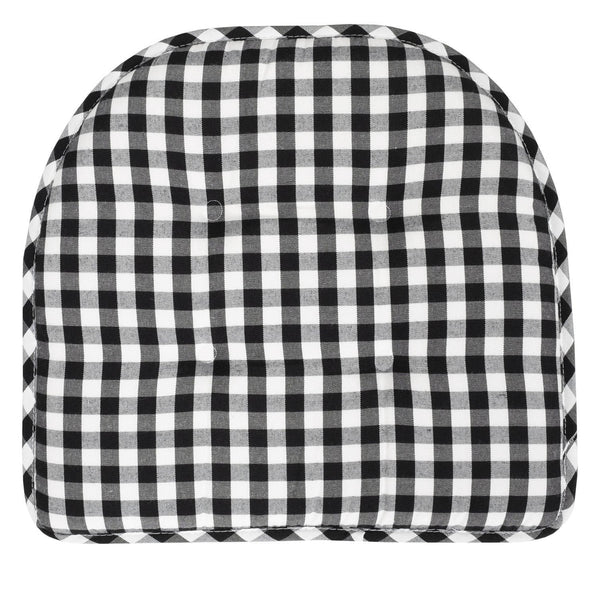 Sweet Home Collection Checkered Buffalo Check U Shaped Memory Foam 17" X 16" Chair Cushions