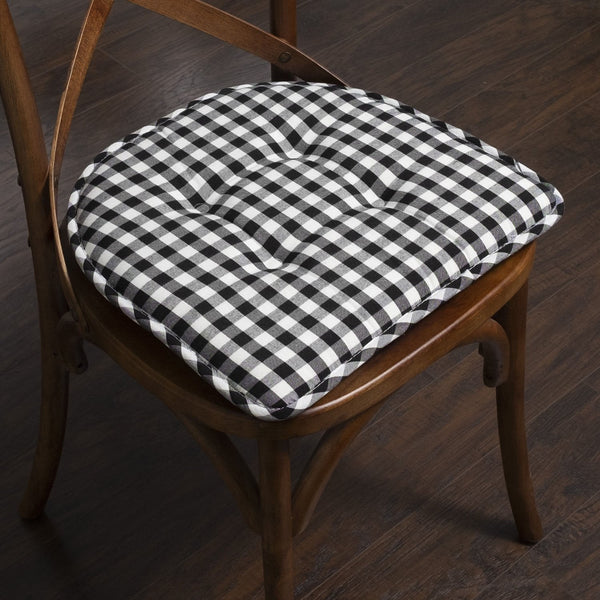 Sweet Home Collection Checkered Buffalo Check U Shaped Memory Foam 17" X 16" Chair Cushions