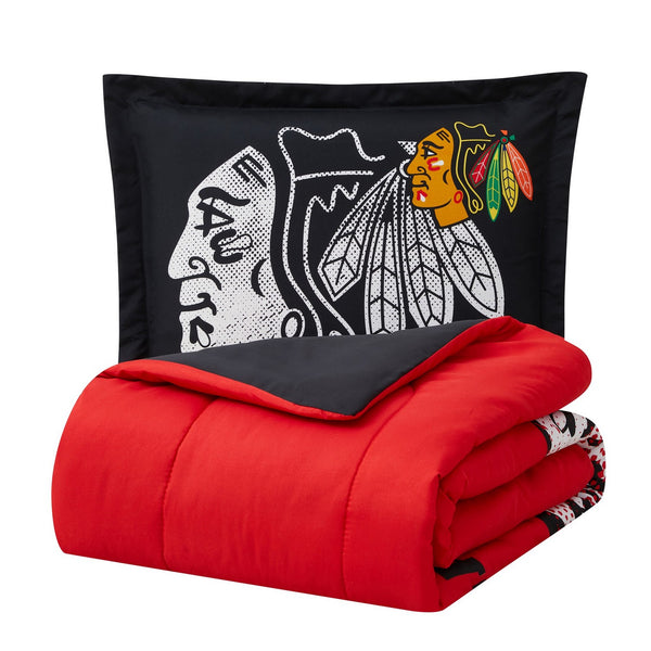 Sweet Home Collection Chicago Blackhawks NHL Officially Licensed 3-Piece Comforter Set