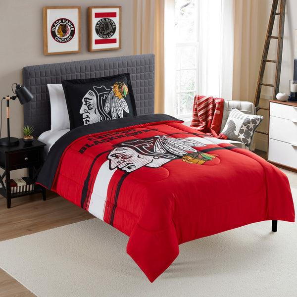sweet home collection Chicago Blackhawks NHL Officially Licensed 3-Piece Comforter Set