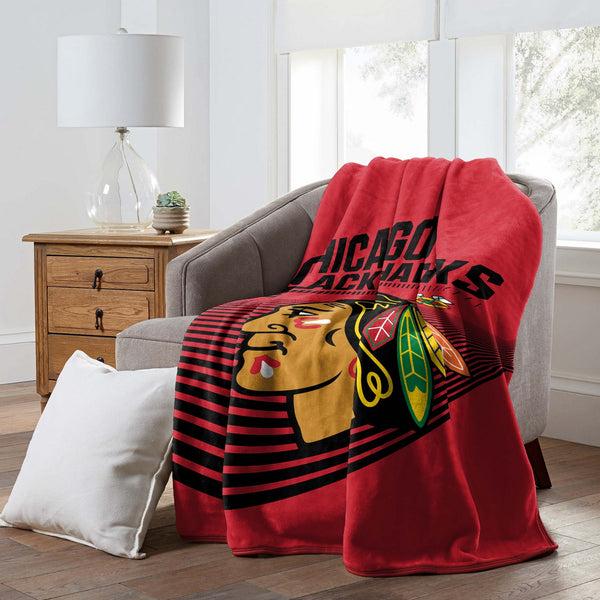 Sweet Home Collection Chicago Blackhawks NHL Officially Licensed Raschel Throw Blanket 60x80