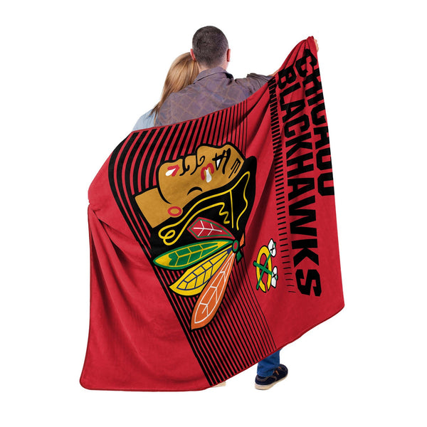 Sweet Home Collection Chicago Blackhawks NHL Officially Licensed Raschel Throw Blanket 60x80