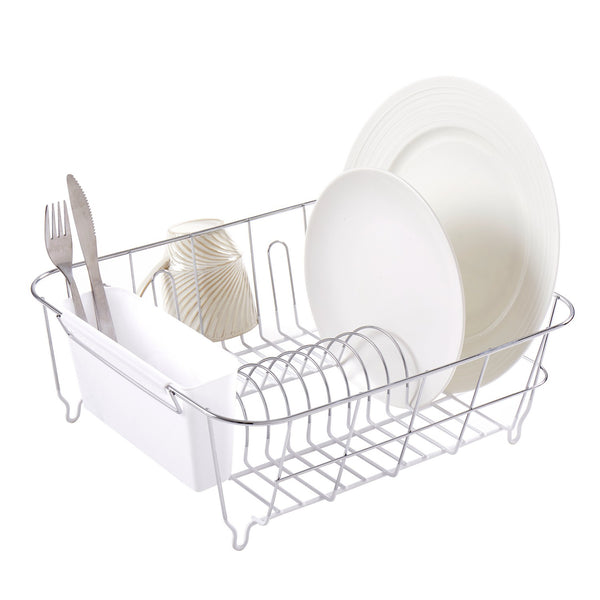 sweet home collection Chrome Plated 2-Piece Compact/Small Dish Drainer Set sweet home collection Chrome Plated 2-Piece Compact/Small Dish Drainer Set