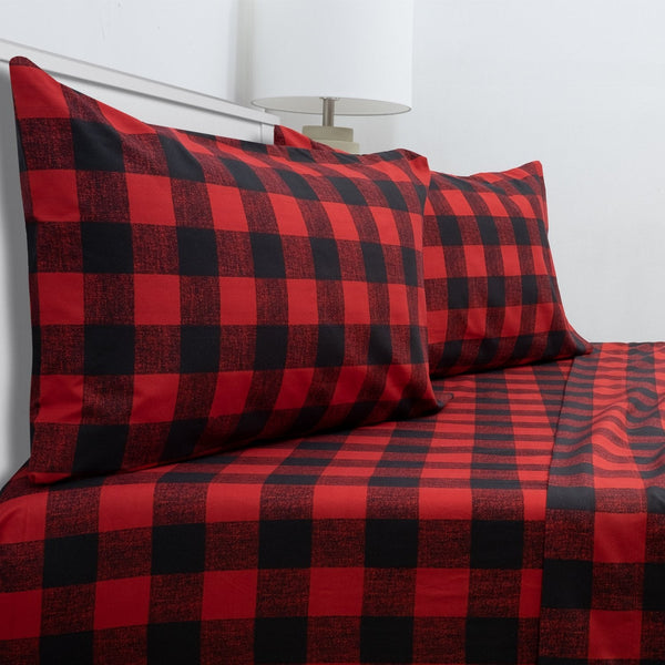 Sweet Home Collection Classic 4-Piece Bed Sheet Set (Buffalo Plaid)